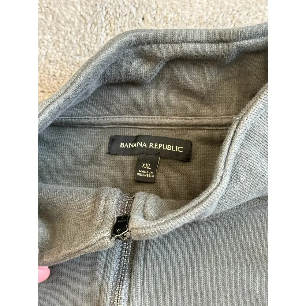Banana Republic Quarter-Zip Sweatshirt - Gray - XXL